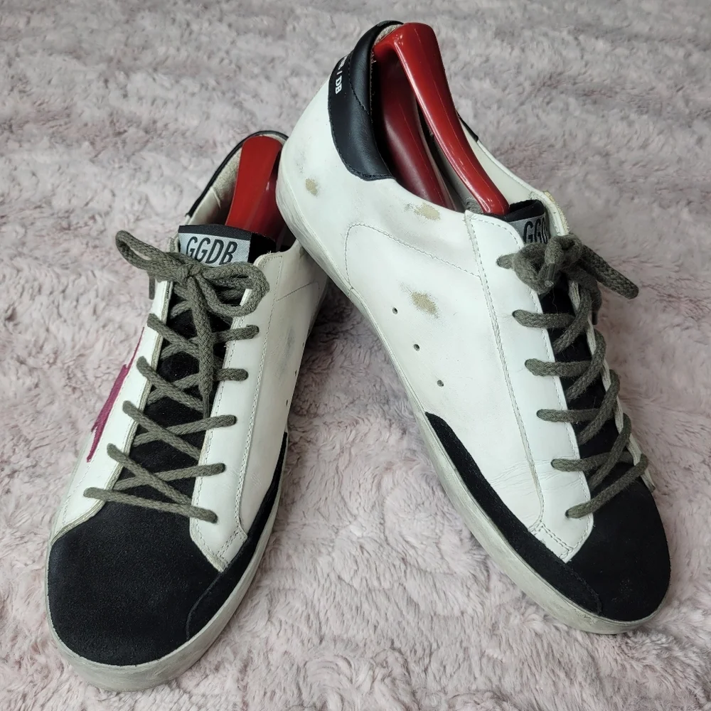 Golden Goose White and Black Sneakers - Picture 2 of 11